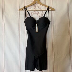 SKIMS Body CS Underwire Mid Thigh Bodysuit Size Small Onyx Black NWT $138